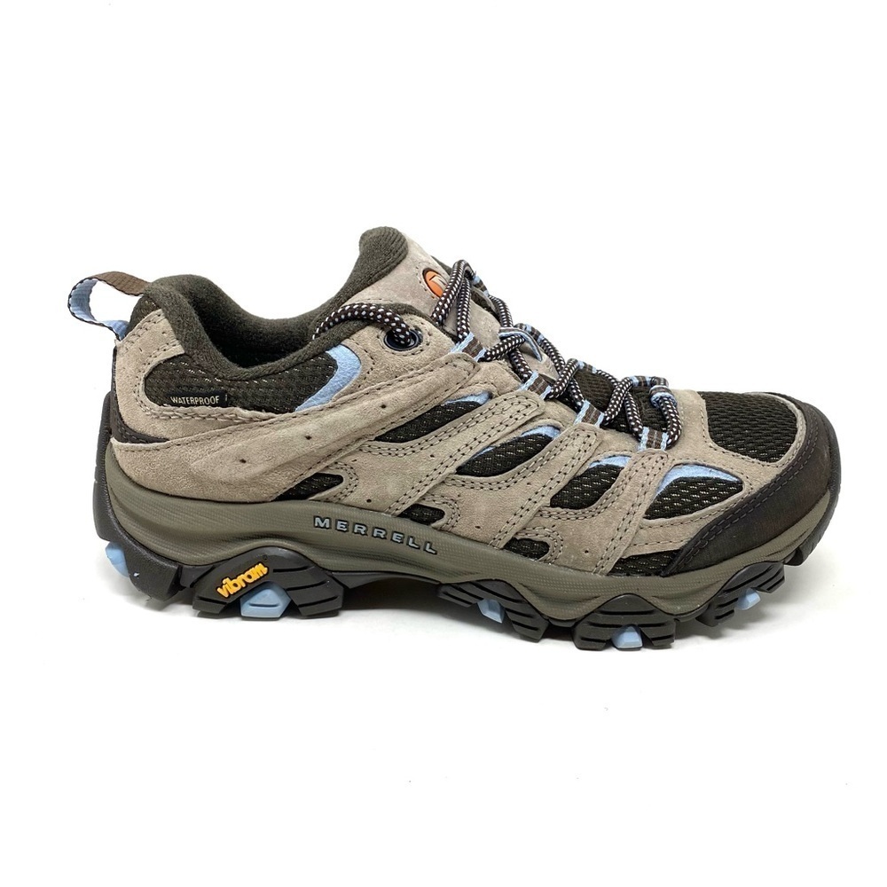 Merrell Women’s Moab 3 WP Hiking Shoes Brindle WIDE. vibram soles